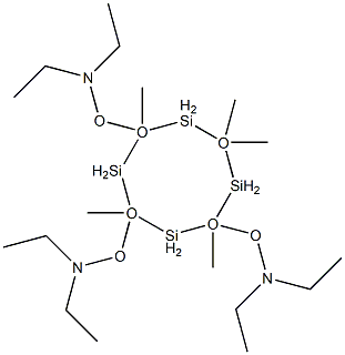 N,N',N''-[(2,4,6,8,8-pentamethylcyclotetrasiloxane-2,4,6-triyl) tris(oxy)]tris[N-ethyl-Ethanamine Struktur