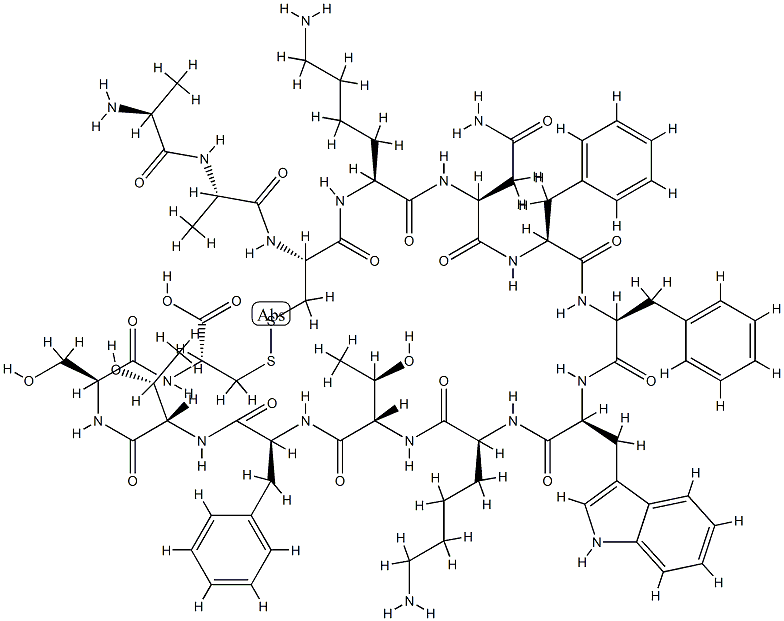 somatostatin, Ala(2)-Trp(8)-Cys(14)- Struktur