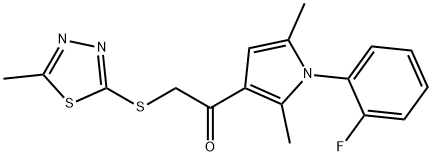 1-[1-(2-fluorophenyl)-2,5-dimethyl-1H-pyrrol-3-yl]-2-[(5-methyl-1,3,4-thiadiazol-2-yl)sulfanyl]ethanone Struktur