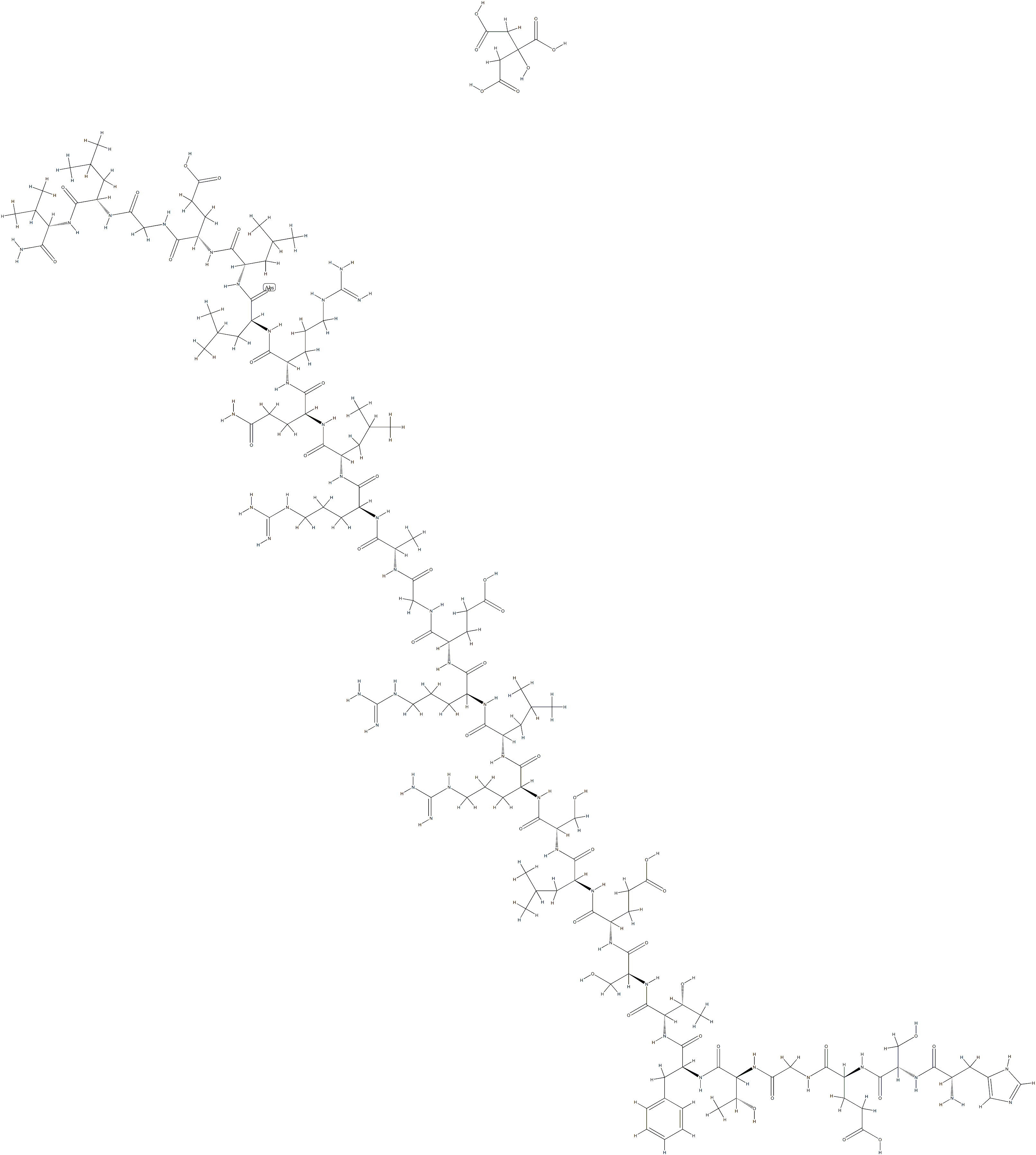 Secretin (pig), 2-hydroxy-1,2,3-propanetricarboxylate (salt) Struktur