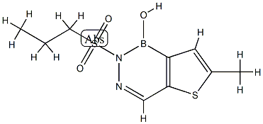 1,2-dihydro-1-hydroxy-6-methyl-2-(propanesulfonyl)-thieno(3,2D)(1,2,3)-diazaborine Struktur