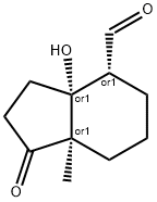 1H-Indene-4-carboxaldehyde,octahydro-3a-hydroxy-7a-methyl-1-oxo-,(3aR,4R,7aR)-rel-(9CI) Struktur