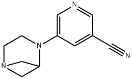 3-Pyridinecarbonitrile,5-(1,4-diazabicyclo[3.1.1]hept-4-yl)-(9CI) Struktur