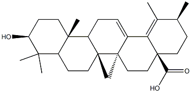 (20β)-3β-Hydroxyurs-12,18-dien-28-oic acid Struktur