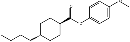 4α-Butylcyclohexane-1β-carboxylic acid 4-methoxyphenyl ester Struktur