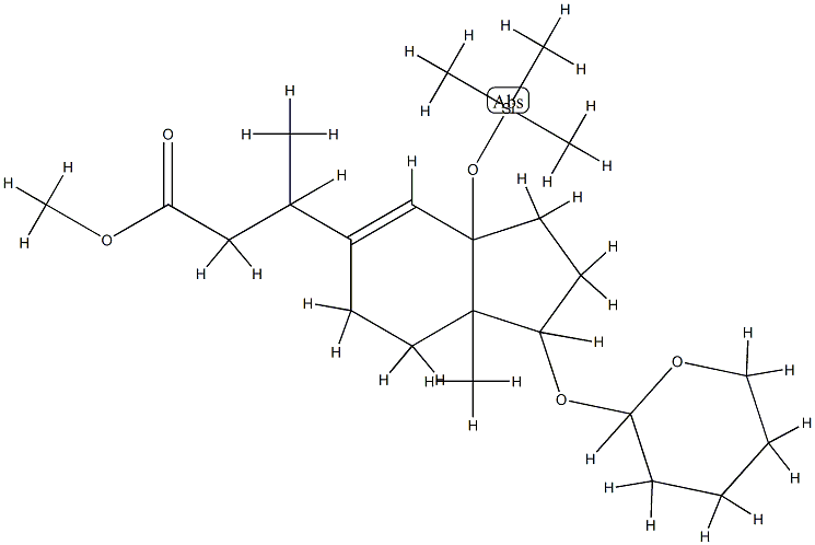 2,3,3a,6,7,7a-Hexahydro-β,7a-dimethyl-1-[(tetrahydro-2H-pyran-2-yl)oxy]-3a-[(trimethylsilyl)oxy]-1H-indene-5-propanoic acid methyl ester Struktur