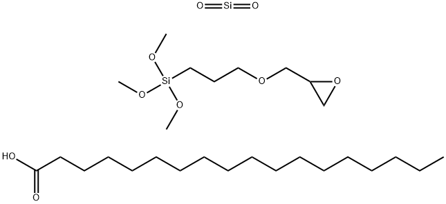 Octadecanoic acid, polymer with silica and trimethoxy[3-(oxiranylmethoxy)propyl]silane Struktur