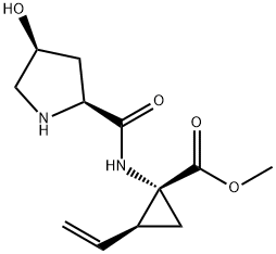 Cyclopropanecarboxylic acid, 2-ethenyl-1-[[[(2S,4S)-4-hydroxy-2- Struktur