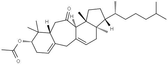 3β-(Acetyloxy)-B(9a)-homo-19-nor-5α-lanosta-1(10),9(11)-dien-7-one Struktur