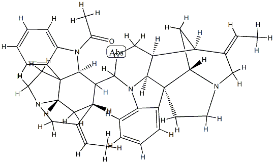 (19E)-1-Acetyl-19,20-didehydro-16-[(10β,13β)-23-deoxy-11-oxa-12,24-secostrychinidin-10-yl]-17-norcuran Struktur