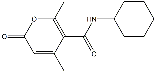 2H-Pyran-5-carboxamide,N-cyclohexyl-4,6-dimethyl-2-oxo-(9CI) Struktur