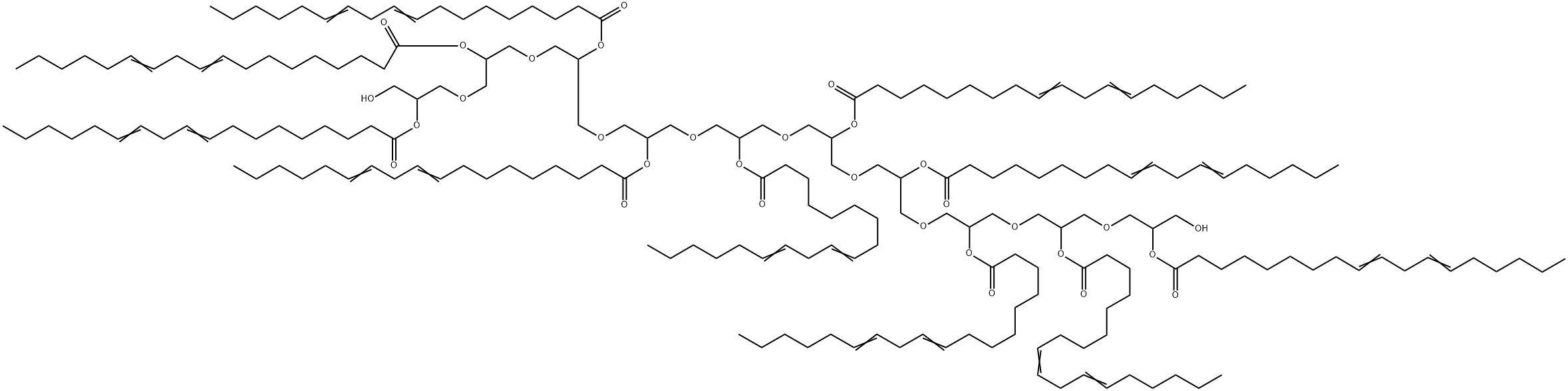 glycerol, decamer, deca(octadeca-9,12-dienoate) Struktur