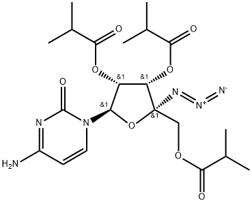 4'-C-迭氮基胞嘧啶核苷 2',3',5'-三異丁酸酯 結(jié)構(gòu)式