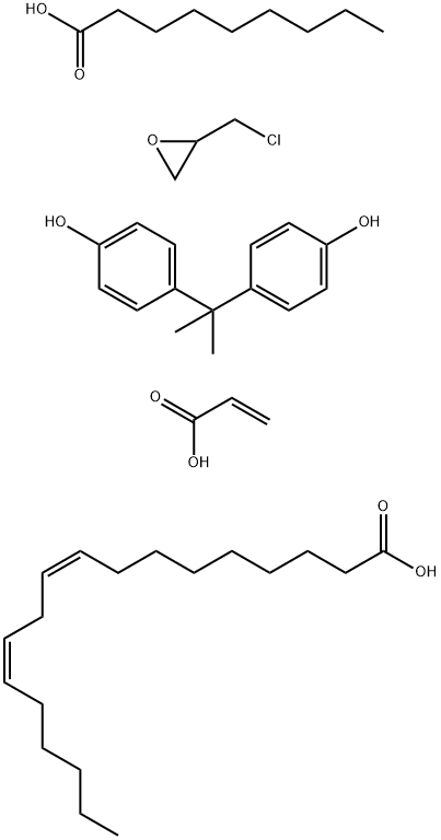 9,12-Octadecadienoic acid (9Z,12Z)-, dimer, polymer with (chloromethyl)oxirane, 4,4-(1-methylethylidene)bisphenol and 2-propenoic acid, nonanoate Struktur