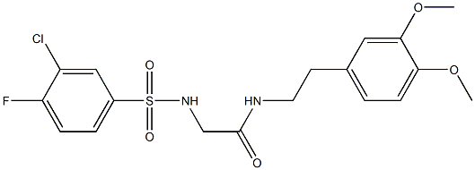 2-{[(3-chloro-4-fluorophenyl)sulfonyl]amino}-N-[2-(3,4-dimethoxyphenyl)ethyl]acetamide Struktur