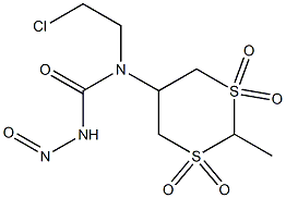 5α-[N-(Nitrosocarbamoyl)-N-(2-chloroethyl)amino]-2β-methyl-1,3-dithiane 1,1,3,3-tetraoxide Struktur