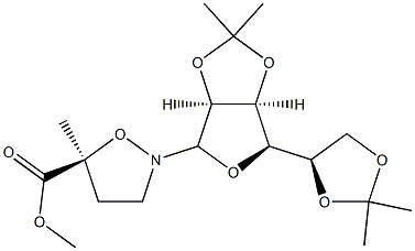 (5S)-5-Methyl-2-(2-O,3-O:5-O,6-O-diisopropylidene-α-D-mannofuranosyl)-5-isoxazolidinecarboxylic acid methyl ester Struktur