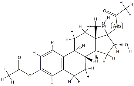 (17R)-1,3,5(10)-Estratriene-3,16α,17,17-tetrol 3,17-diacetate Struktur