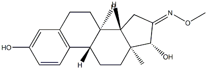 3,17β-Dihydroxy-1,3,5(10)-estratrien-16-one O-methyl oxime Struktur