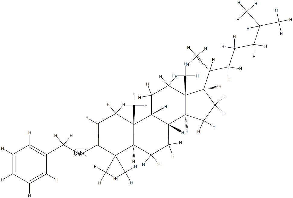 4,4-Dimethyl-3-[(phenylmethyl)thio]-5α-cholest-2-ene Struktur