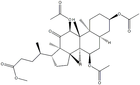 3α,7α,11α-Tris(acetyloxy)-12-oxo-5β-cholan-24-oic acid methyl ester Struktur