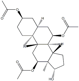 5β-Androstane-3α,7α,12α,17β-tetrol 3,7,12-triacetate Struktur