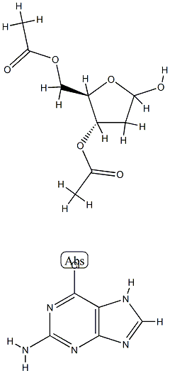 2-AMino-6-chloropurine-3',5'-di-O-acetyl-2'-deoxyriboside Struktur