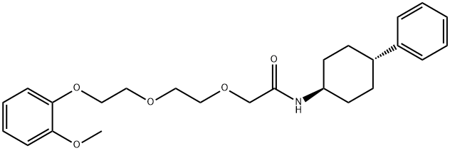 2-[2-[2-(2-Methoxyphenoxy)ethoxy]ethoxy]-N-(4α-phenylcyclohexan-1β-yl)acetamide Struktur