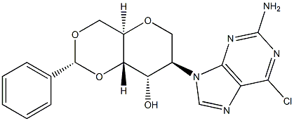 2-(4-aMino-2-oxo-1(2H)-pyriMidinyl)-1,5-anhydro-2-deoxy-4,6-O-[(R)-phenylMethylene]-D-Altritol Struktur