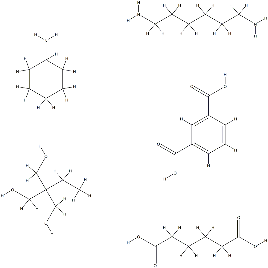 1,3-Benzenedicarboxylic acid, polymer with 2-ethyl-2-(hydroxymethyl)-1,3-propanediol, 1,6-hexanediamine and hexanedioic acid, cyclohexylamine-modified Struktur