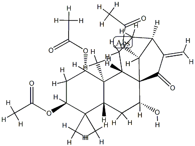 (14R)-1α,3β,14-Triacetoxy-7α-hydroxykaur-16-en-15-one Struktur