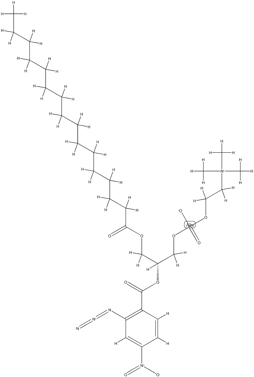 1-palmitoyl-2-(2-azido-4-nitro)benzoyl-glycero-3-phosphocholine Struktur