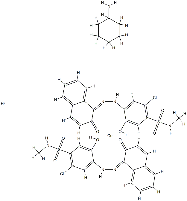 hydrogen bis[2-chloro-5-hydroxy-4-[(2-hydroxy-1-naphthyl)azo]-N-methylbenzenesulphonamidato(2-)]cobaltate(1-) , compound with cyclohexylamine (1:1)  Struktur