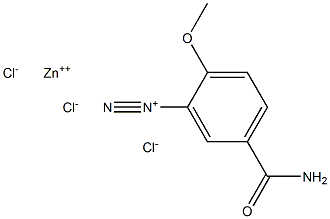 Benzenediazonium, 5-(aminocarbonyl)-2-methoxy-, trichlorozincate(1-) (1:1) Struktur