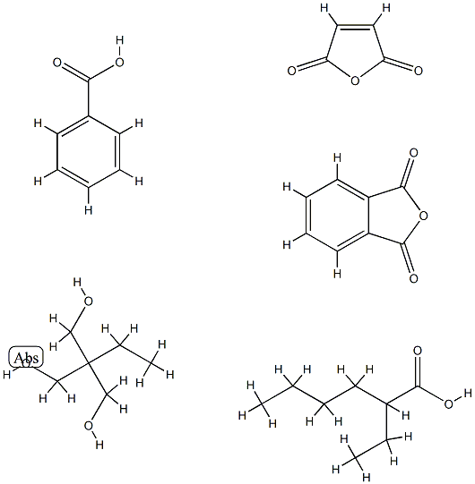 1,3-isobenzofurandione, polymer with2-ethyl-2-(hydroxymethyl)-1,3-propanediol and 2,5-furandione, benzoate2-ethylhexanoate Struktur