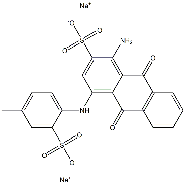 2-Anthracenesulfonic acid, 1-amino-9,10-dihydro-4-((4-methyl-2-sulfophenyl)amino)-9,10-dioxo-, sodium salt (1:) Struktur