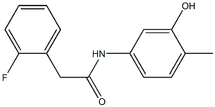 2-(2-fluorophenyl)-N-(3-hydroxy-4-methylphenyl)acetamide Struktur