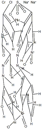 disodium [N-(2-chlorophenyl)-2-[(2-hydroxy-5-nitrophenyl)azo]-3-oxobutyramidato(2-)][3-hydroxy-4-[(2-hydroxy-1-naphthyl)azo]-7-nitronaphthalene-1-sulphonato(3-)]chromate(2-) Struktur