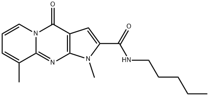 1,9-dimethyl-4-oxo-N-pentyl-1,4-dihydropyrido[1,2-a]pyrrolo[2,3-d]pyrimidine-2-carboxamide Struktur