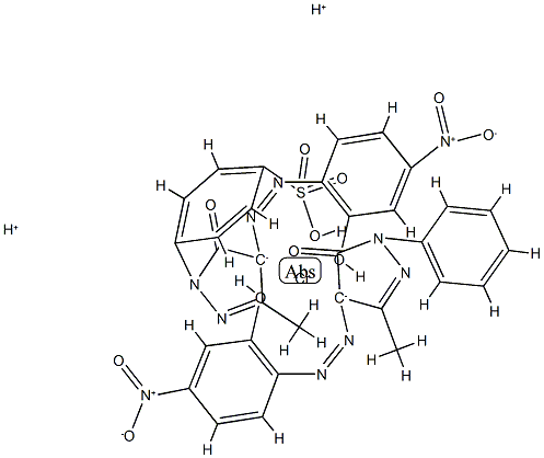 Chromate, [2,4-dihydro-4-[(2-hydroxy-4-nitrophenyl)azo]-5-methyl-2-phenyl-3H-pyrazol-3-onato][2,4-dihydro-4-[(2-hydroxy-4-nitrophenyl)azo]-5-methyl-2-(4-sulfophenyl)-3H-pyrazol-3-onato]-, dihydrogen Struktur