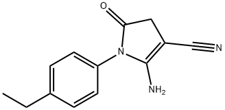 1H-Pyrrole-3-carbonitrile,2-amino-1-(4-ethylphenyl)-4,5-dihydro-5-oxo-(9CI) Struktur