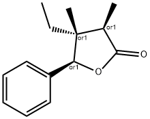 2(3H)-Furanone,4-ethyldihydro-3,4-dimethyl-5-phenyl-,(3R,4R,5R)-rel-(9CI) Struktur