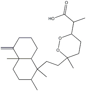 (2S)-2-[(3S,6S)-6-[2-[(1S,2R,4aα,8aβ)-Decahydro-1,2α,4a-trimethyl-5-methylenenaphthalen-1β-yl]ethyl]-6-methyl-1,2-dioxan-3-yl]propanoic acid Struktur