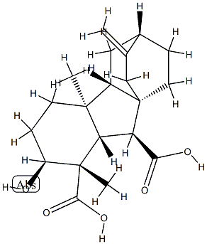 (1S,4bS,9aS)-Dodecahydro-2β-hydroxy-1,4aα-dimethyl-7-methylene-6α,8aα-ethano-8aH-fluorene-1,9β-dicarboxylic acid Struktur