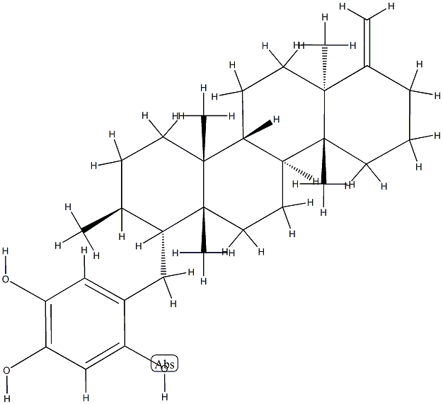 5-[[5,14β,17β-Trimethyl-4-methylene-D-homo-5α-androstan-17aα-yl]methyl]-1,2,4-benzenetriol Struktur