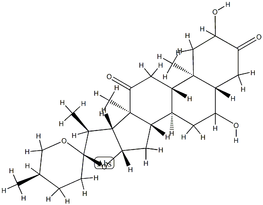 (25R)-2,6-Dihydroxy-5α-spirostane-3,12-dione Struktur