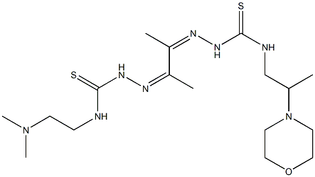 4-[2-(Dimethylamino)ethyl]-4'-(2-morpholinopropyl)[1,1'-(1,2-dimethyl-1,2-ethanediylidene)bisthiosemicarbazide] Struktur