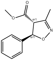 4-Isoxazolecarboxylicacid,4,5-dihydro-3-methyl-5-phenyl-,methylester,(4R,5R)-rel-(9CI) Struktur