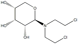 (Bis(chloro-2 ethyl)amino)-1-desoxy-1 beta-D-ribopyrannose [French] Struktur