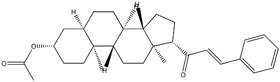 1-[3β-(Acetyloxy)-5β-androstan-17β-yl]-3-phenyl-2-propen-1-one Struktur